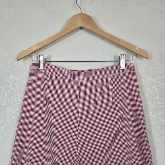 VTG Bill Blass Jeans Cropped Ankle Pants Red White Gingham Retro Cottagecore - Picture 2 of 16